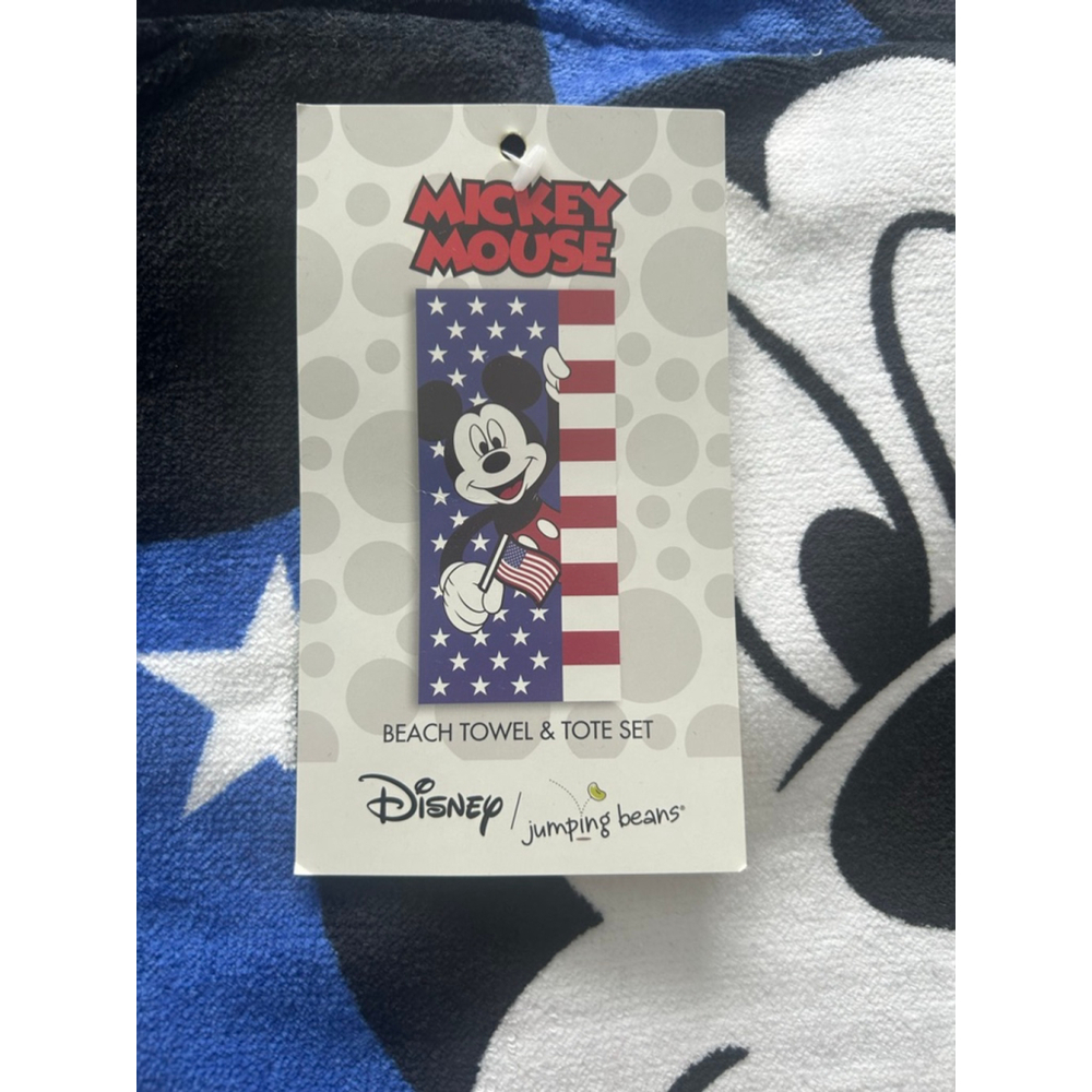 Unisex Disney Mickey Mouse Beach Towel & Tote Set One Size Blue Red - Picture 2 of 3
